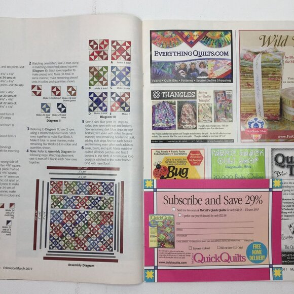 McCalls Quick Quilts Magazine Feb Mar 2011 15 Sewing Patterns & Tips Modern Easy - Picture 3 of 13
